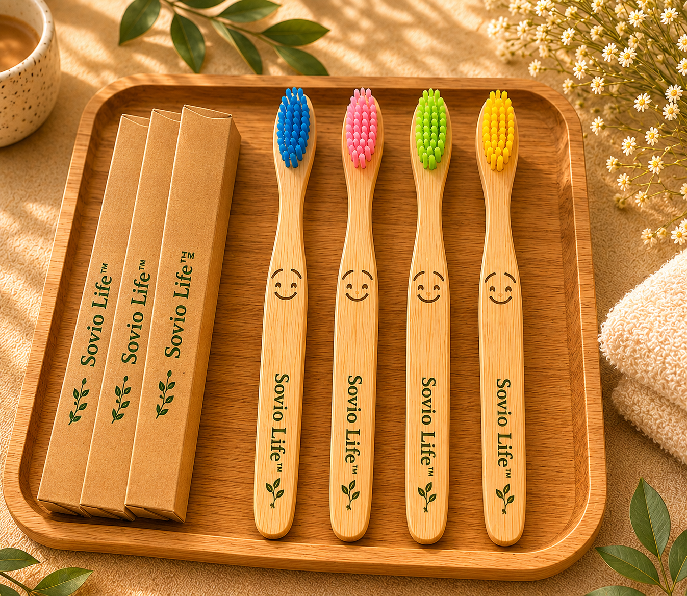 Bamboo KIDS Toothbrush PACK of 4