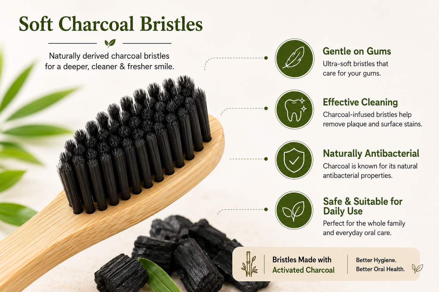 Bamboo Toothbrush PACK of 4