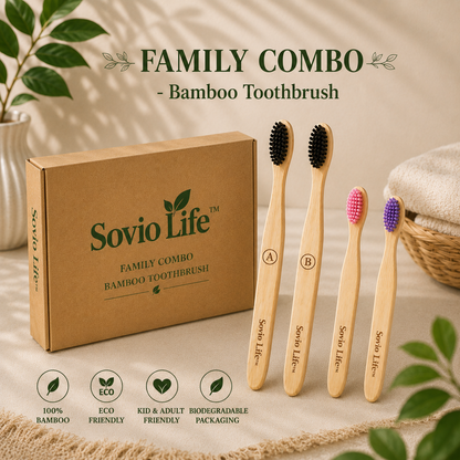Family Combo | Bamboo Toothbrush | PACK of 4