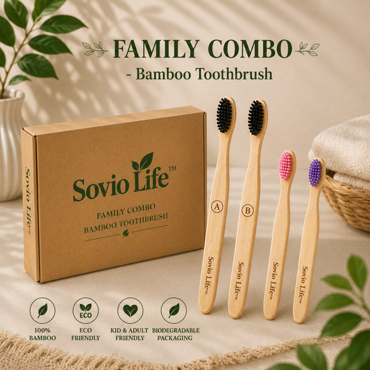 Family Combo | Bamboo Toothbrush | PACK of 4