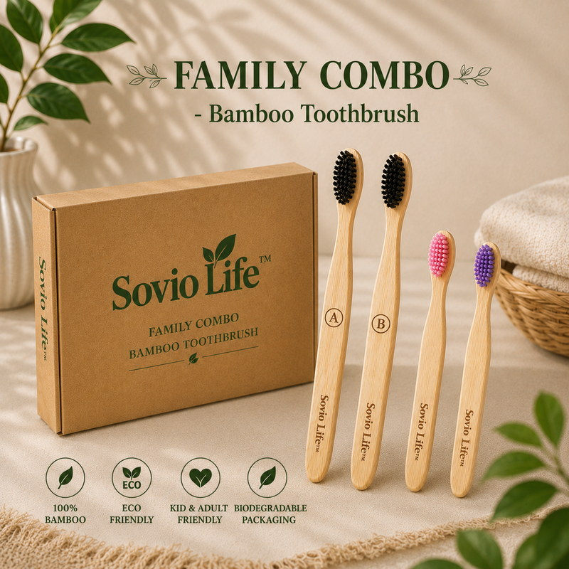 Family Combo | Bamboo Toothbrush | PACK of 4