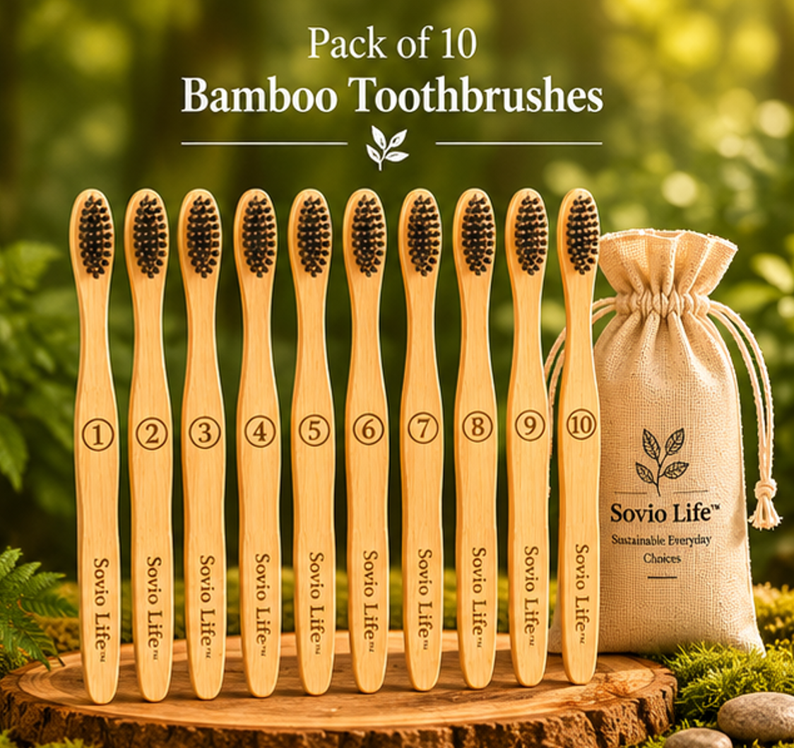 Bamboo Toothbrush PACK of 10