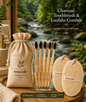Charcoal Toothbrush + Loofah Combo