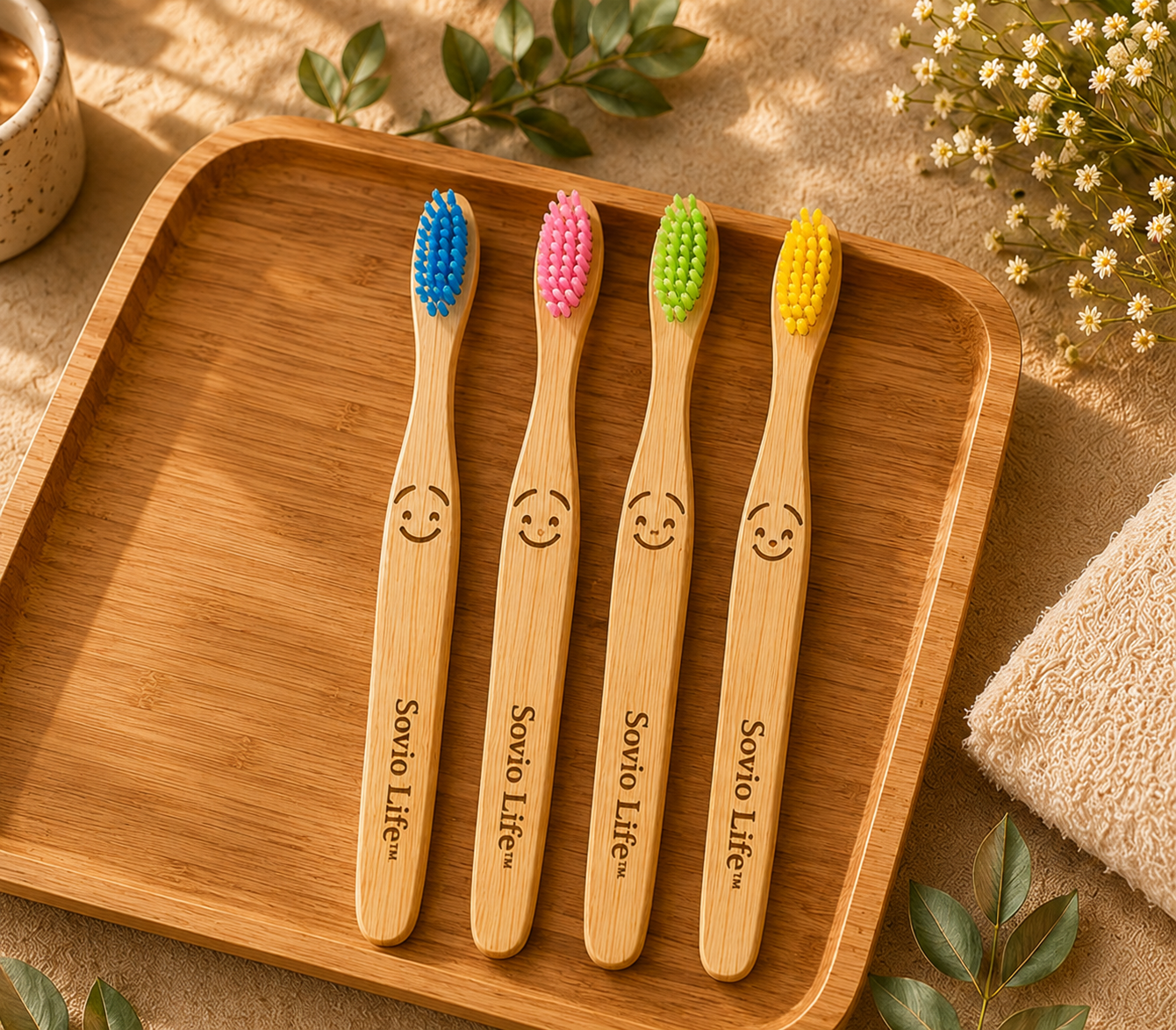Bamboo KIDS Toothbrush PACK of 4